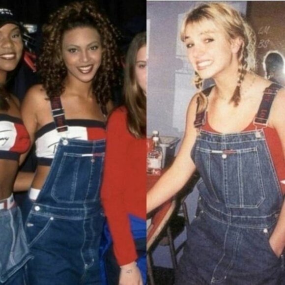 Tommy Hilfiger‎ 90s Vintage Y2K Overalls Retro Hip Hop Fashion Women Size 26 - Picture 1 of 13